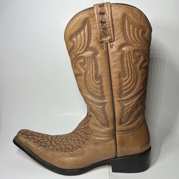 Joma Mens MEX 26 1/2 US 9 Two Tone Leather & Suede Western Cowboy Boots Brown - Picture 8 of 16